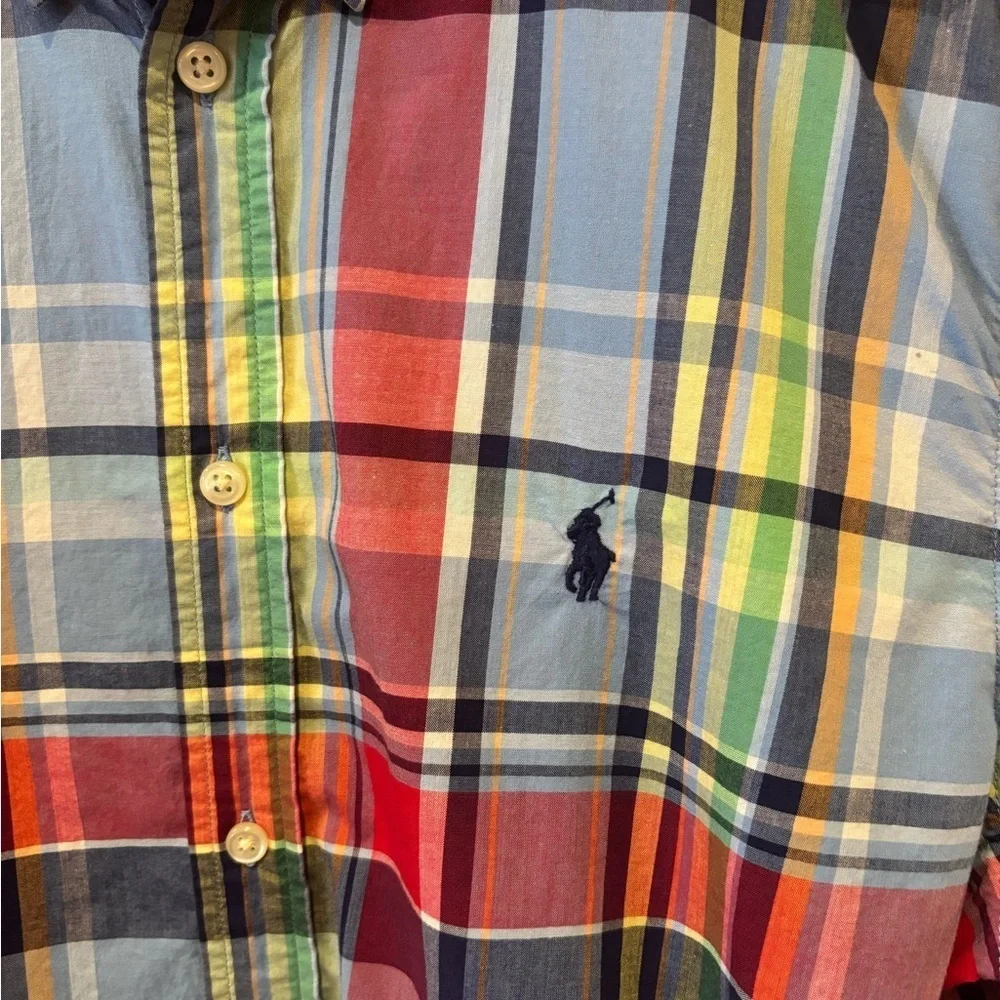 Ralph Lauren boys XL 18 20 multicolor plaid button down shirt